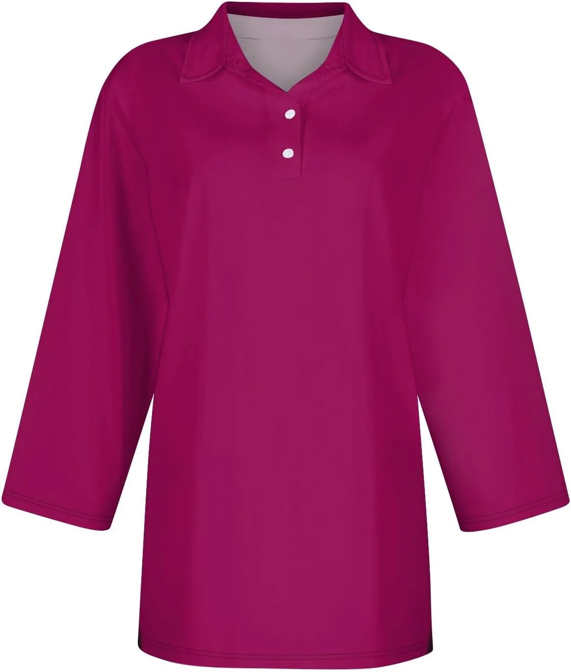 Polo Shirts for Women Summer Tops Button Down 3/4 Sleeve Golf Tees Shirts Lapel Collared Shirts Office Wear for Work