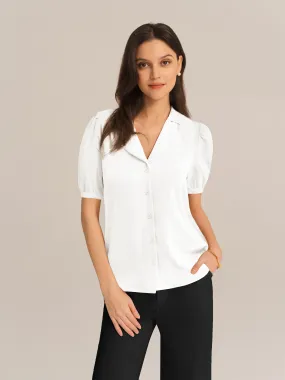 Puffed Sleeves Business Casual Tops