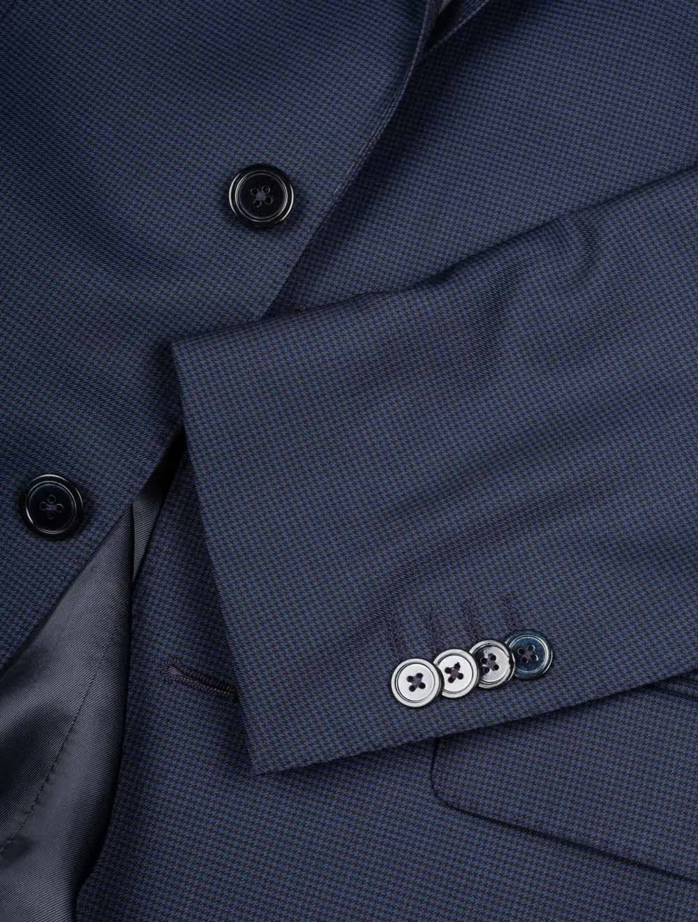 Puppytooth Two-Piece Suit Blue