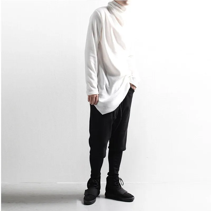 Samo Zaen Collection High collar loose irregular casual long-sleeved Tshirt