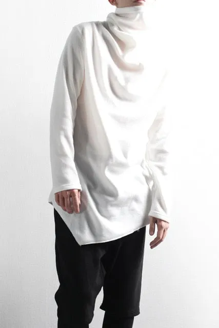 Samo Zaen Collection High collar loose irregular casual long-sleeved Tshirt