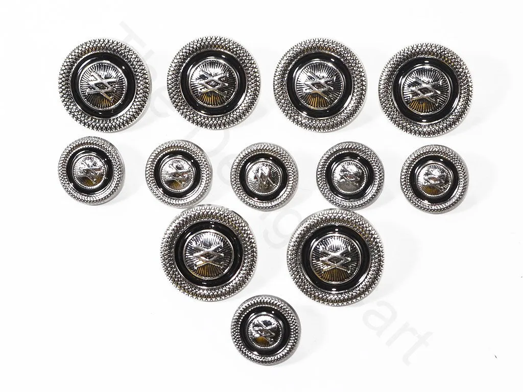 Silver XX Suit Buttons