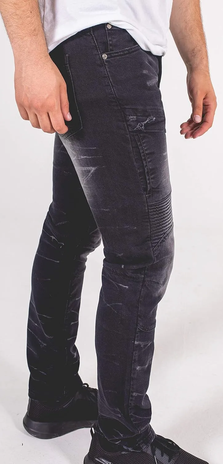 Skylinewears Men's Jeans Slim Fit Stretch Skinny Ripped Jeans Straight Legs Distressed Destroyed Denim Jeans