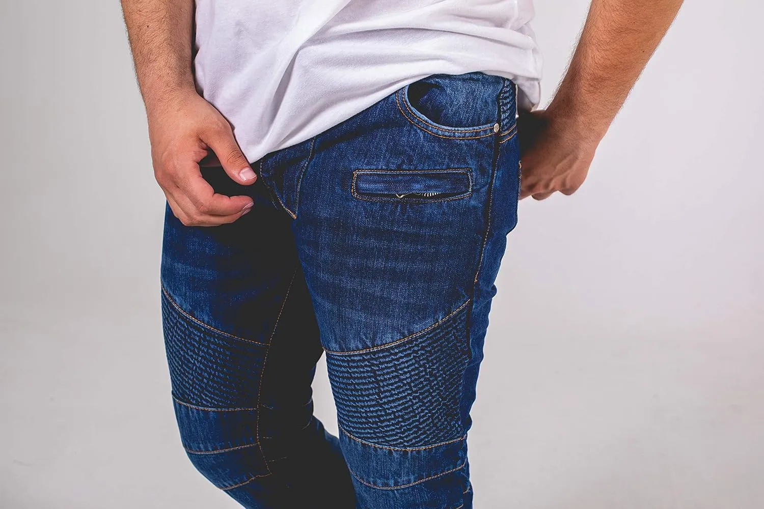 Skylinewears Men's Jeans Slim Fit Stretch Skinny Ripped Jeans Straight Legs Distressed Destroyed Denim Jeans