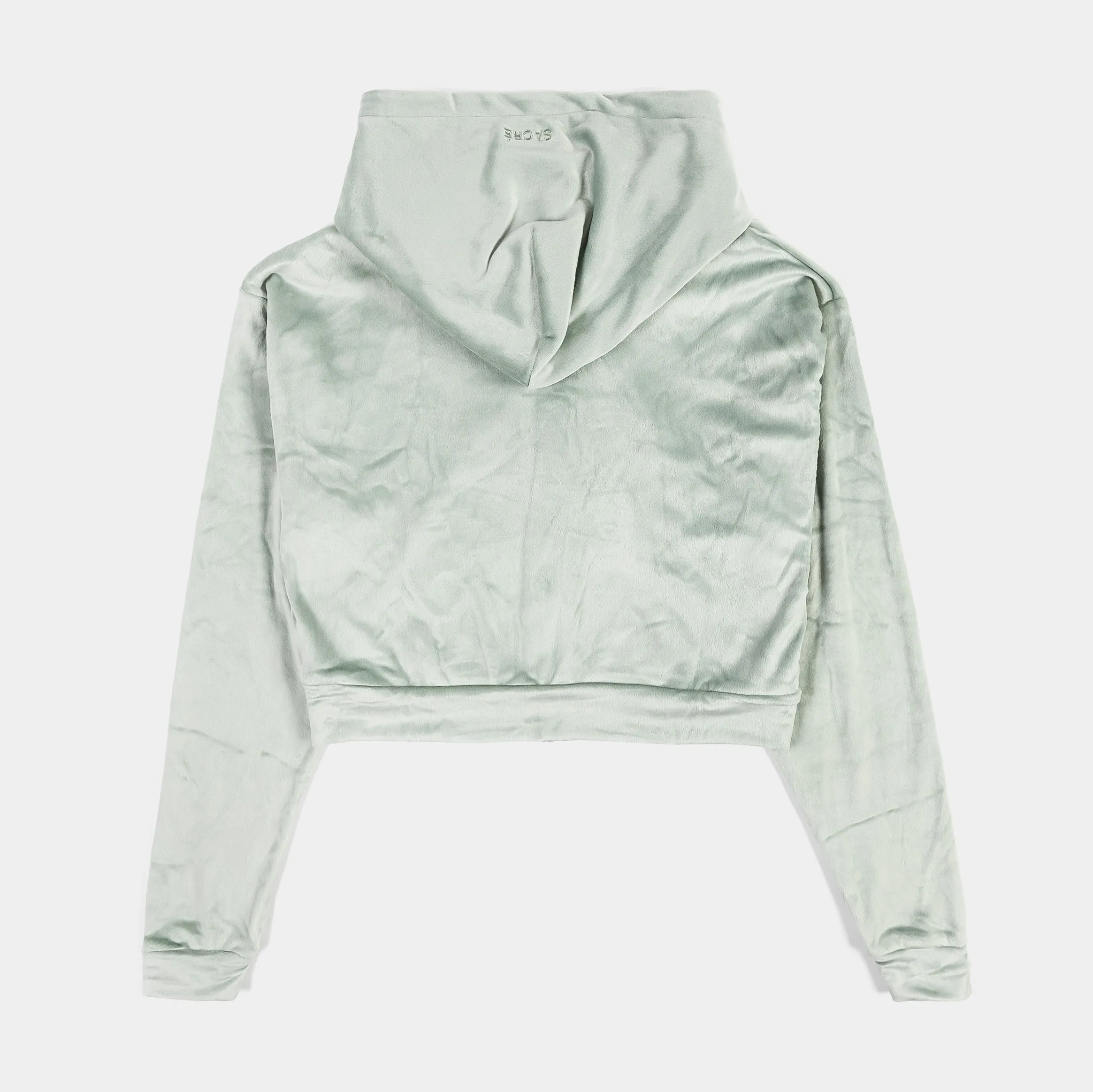 Solei Velour Womens Hoodie (Sage Green)