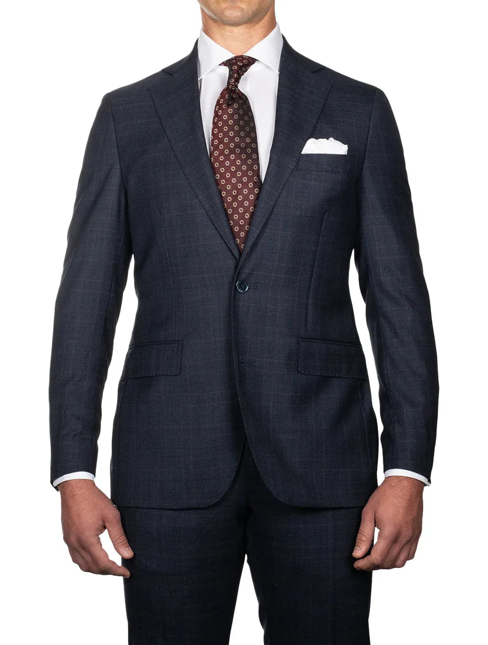 Super 170 Check Suit Blue