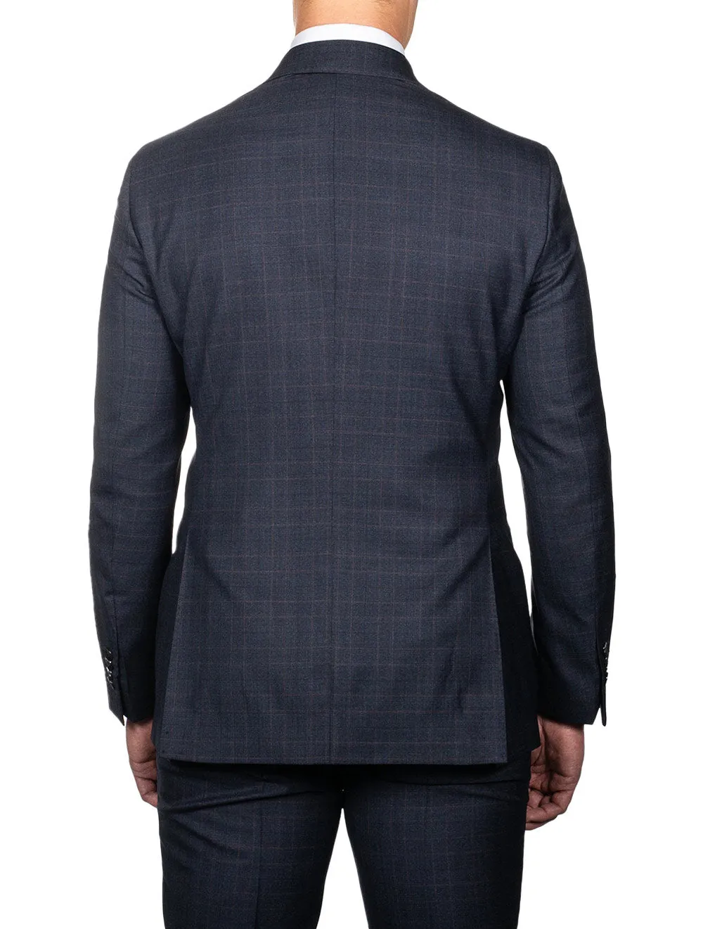 Super 170 Check Suit Blue