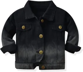 Toddler Baby Girl Baby Denim Jacket Little Toddler Kids Infant Simple Design Stretch Jean Coat