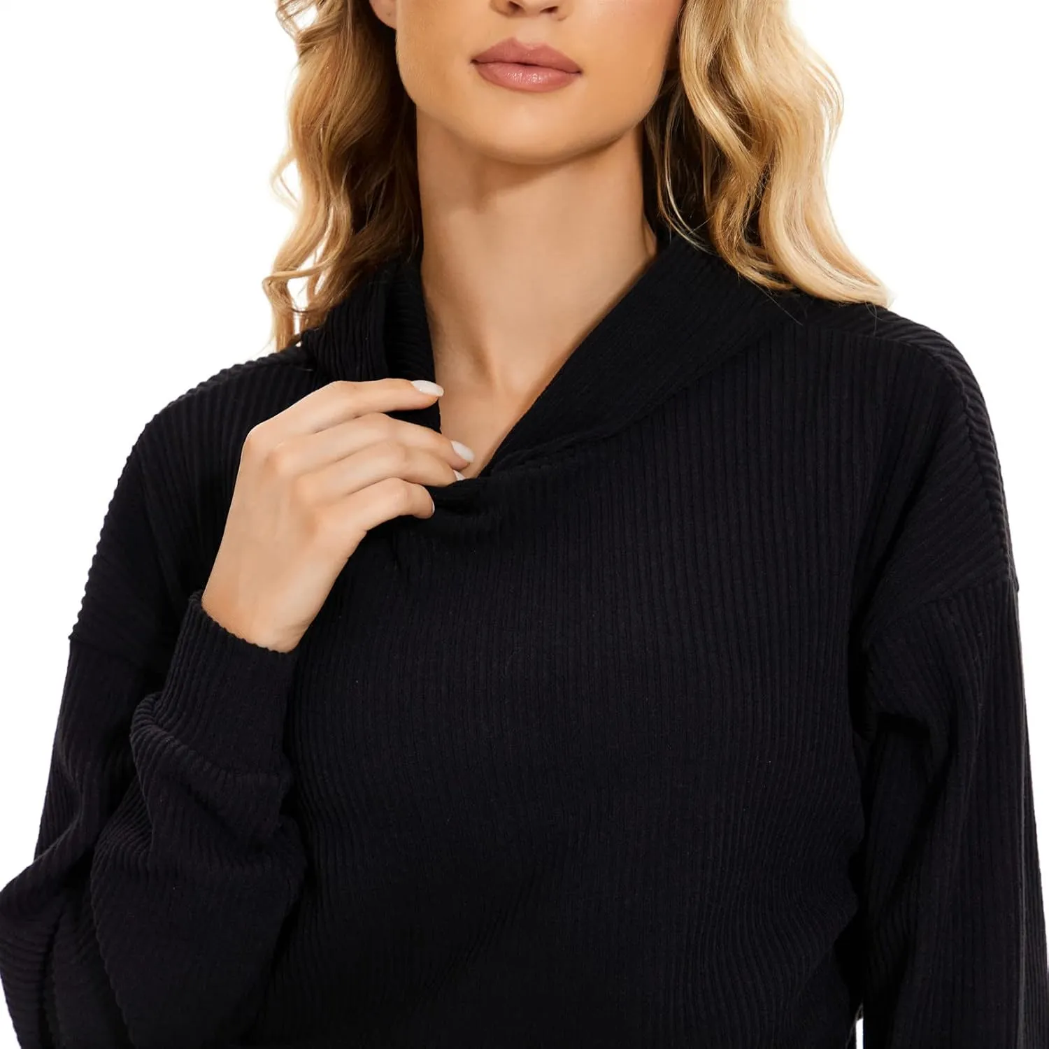 Topcloset Womens Hoodies Cropped Sweatshirts Casual Hoodie Pullover Sweaters Oversized Sweatshirts Long Sleeve Tops