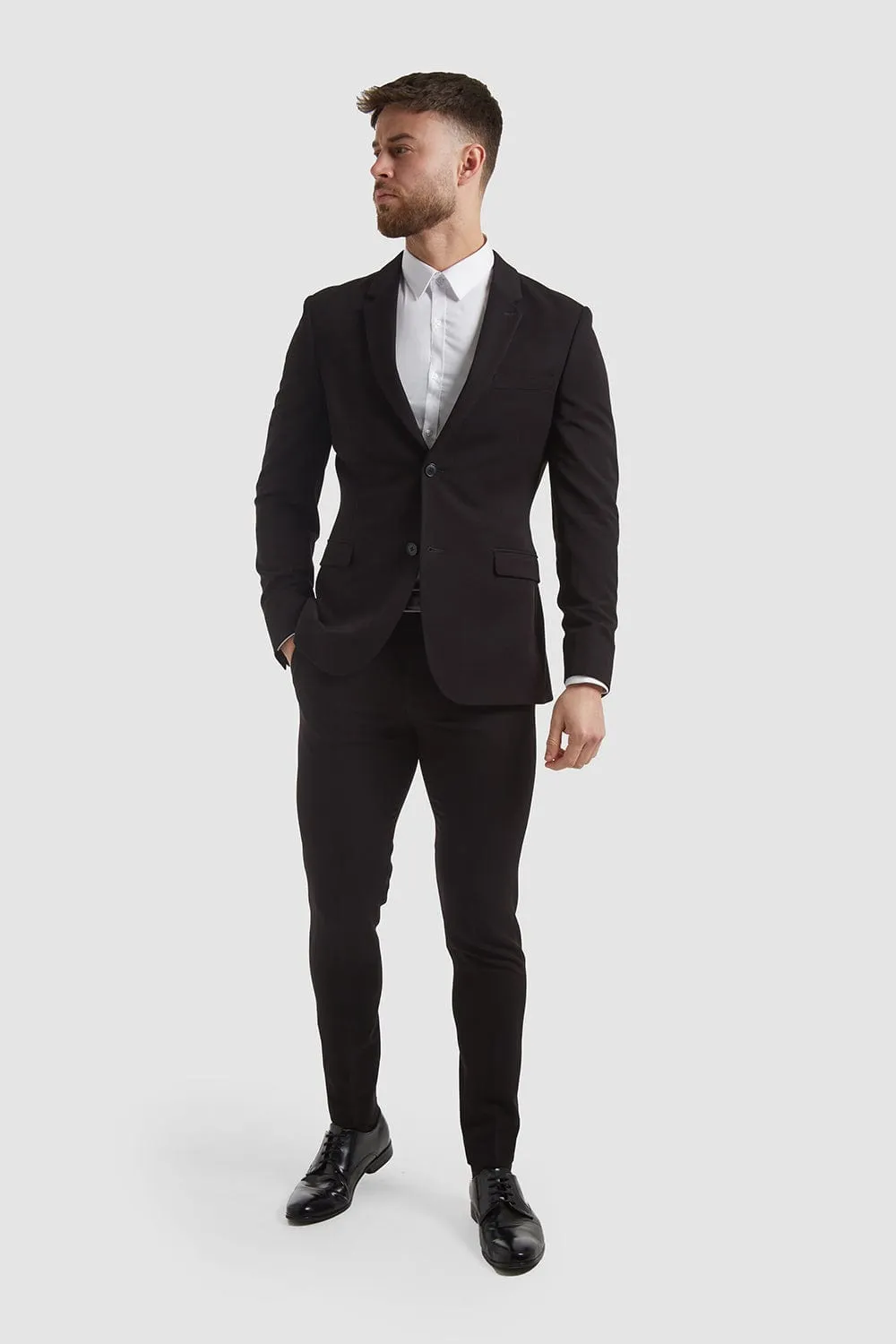 True Muscle Fit Suit Jacket in Black