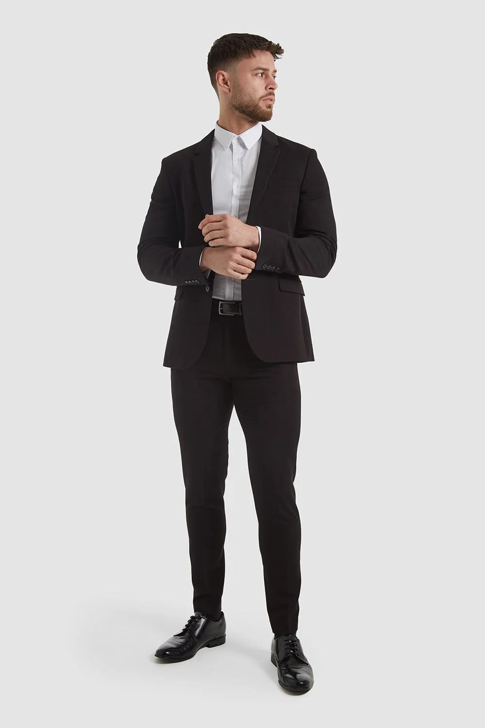 True Muscle Fit Suit Jacket in Black