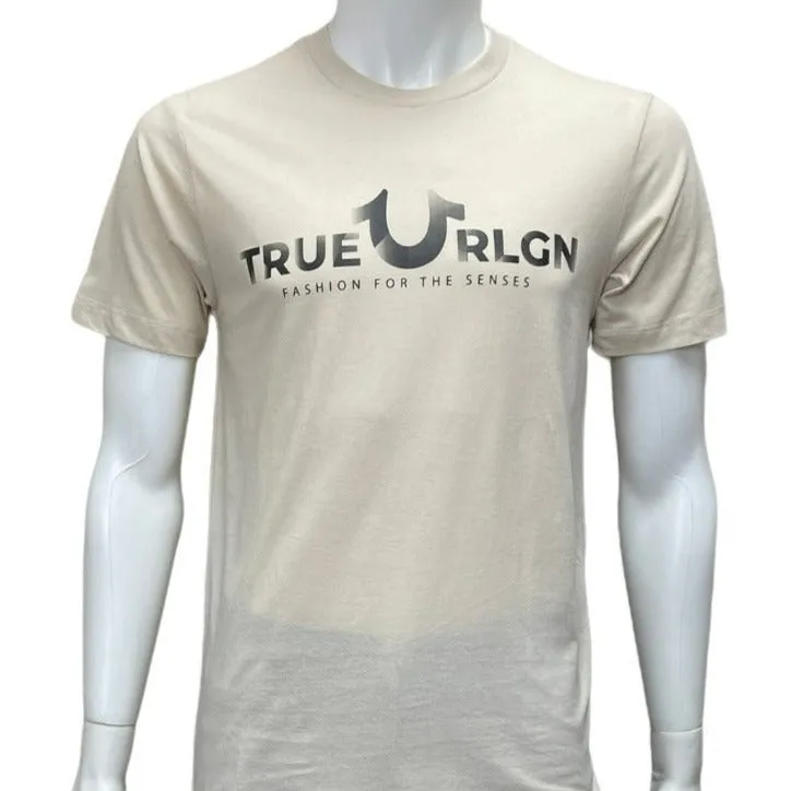 True Religion Tan Men's Graphic Tees 100% Cotton T-shirt