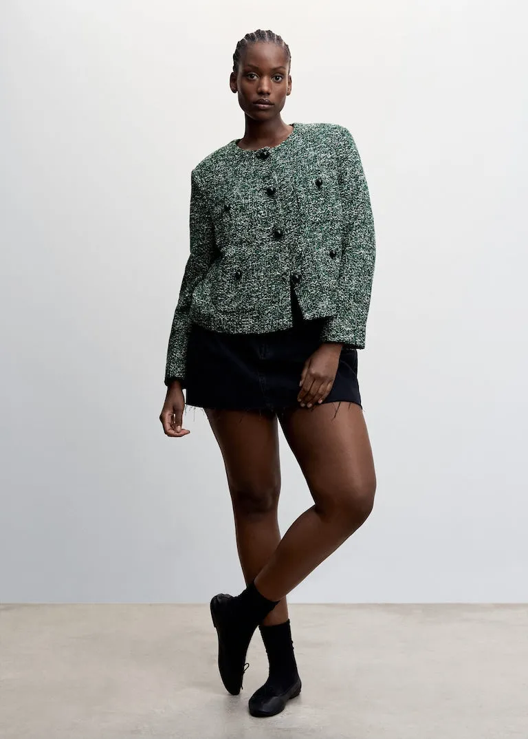 Tweed jacket with buttons