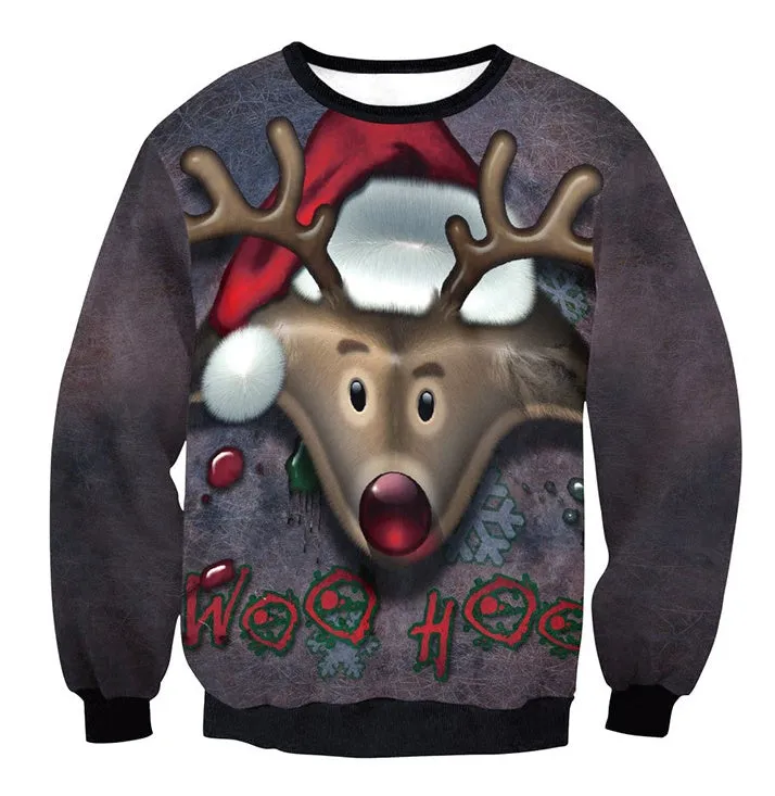 UGLY CHRISTMAS SWEATER Vacation Santa Elf Funny Womens Men Sweaters Tops Autumn Winter Clothing