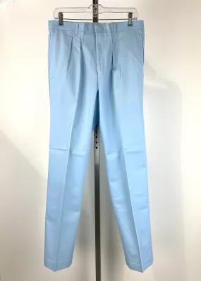 Vintage 1970s Deadstock Straight-Leg Polycotton Trousers, Men's Blue 'Dee Cee' Slacks, NOS