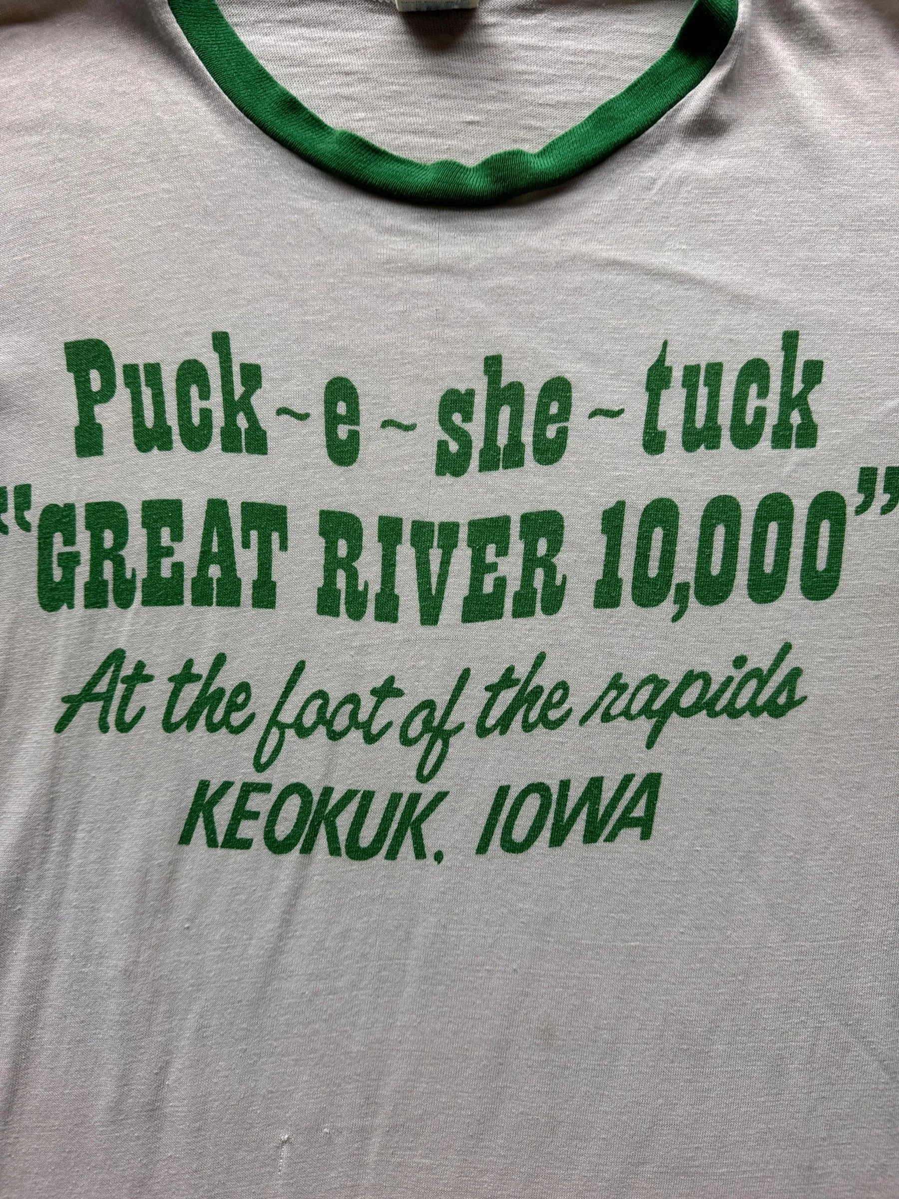 Vintage Great River 10,000 Ringer Tee SZ L