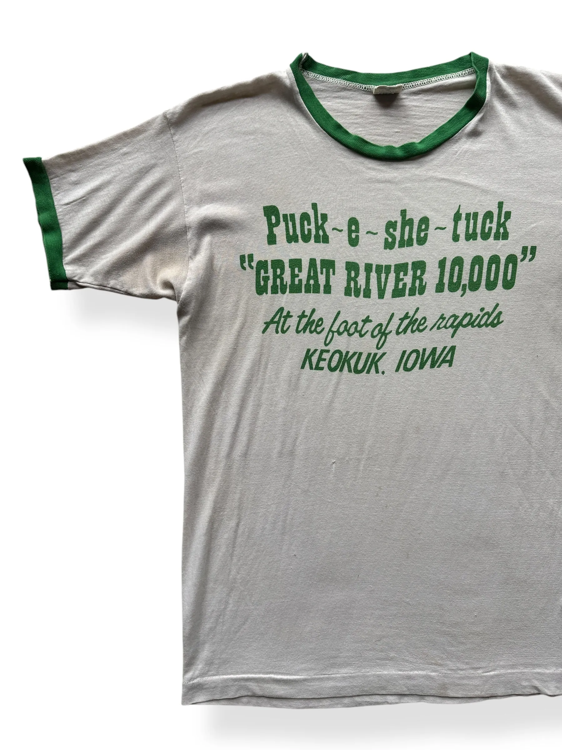 Vintage Great River 10,000 Ringer Tee SZ L