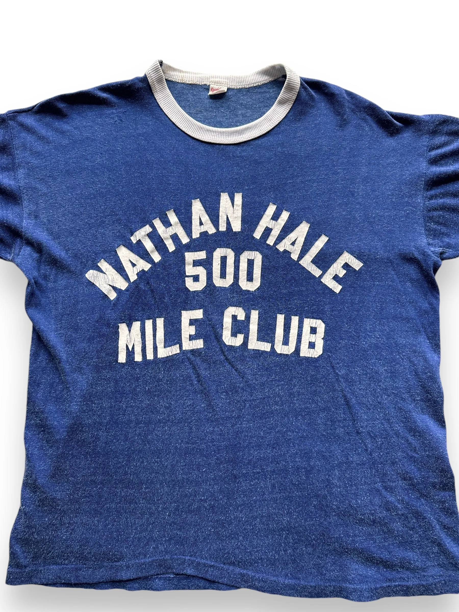 Vintage Nathan Hale Navy Durene Ringer Tee SZ L