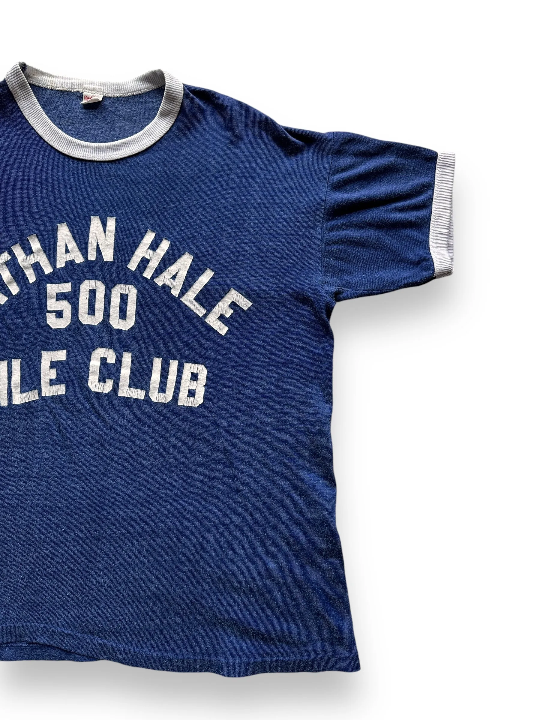 Vintage Nathan Hale Navy Durene Ringer Tee SZ L