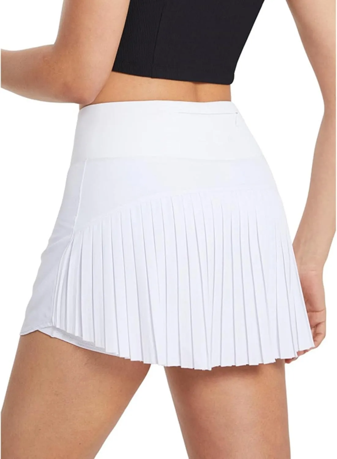 Women Pleated Tennis Skirts Athletic Running Mini Skirts with Shorts Pockets