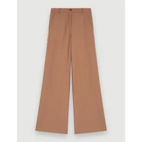Women Wide-Leg Suit Trousers - Brown