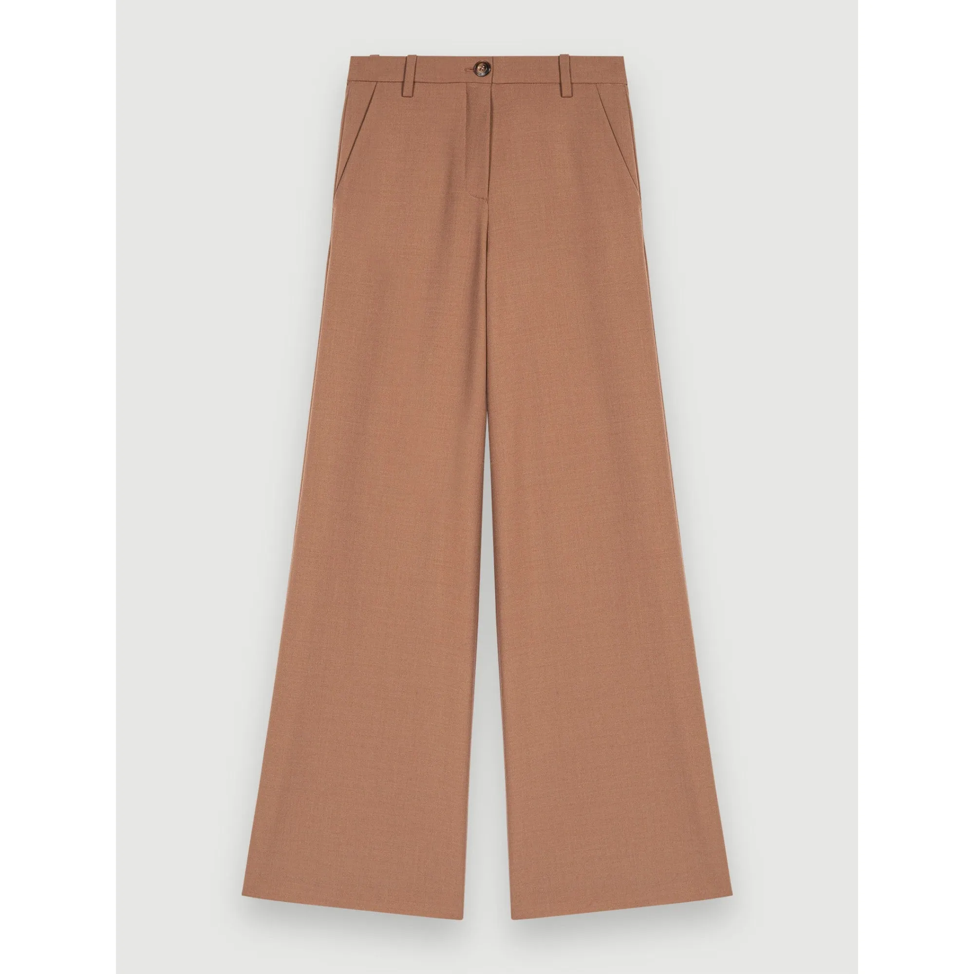 Women Wide-Leg Suit Trousers - Brown