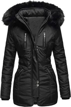 Women Winter Coats Mid-Lenght Down Puffer Coats Slim Hooded Long Sleeve Cardigans Coats Plus Size Thicken Jackets
