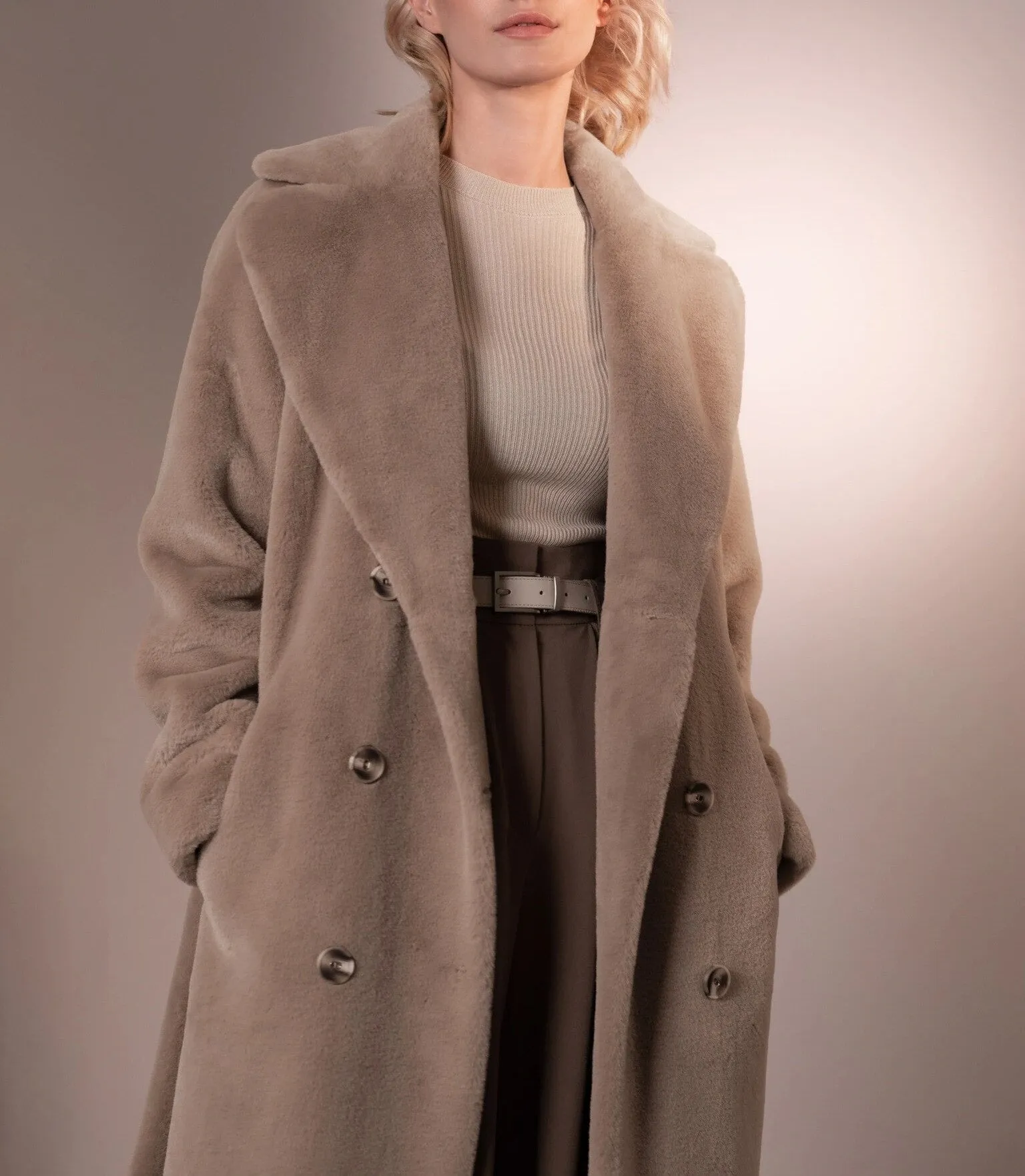 Women's Autumn/Winter Turn Down Collar Long Coat With Belt