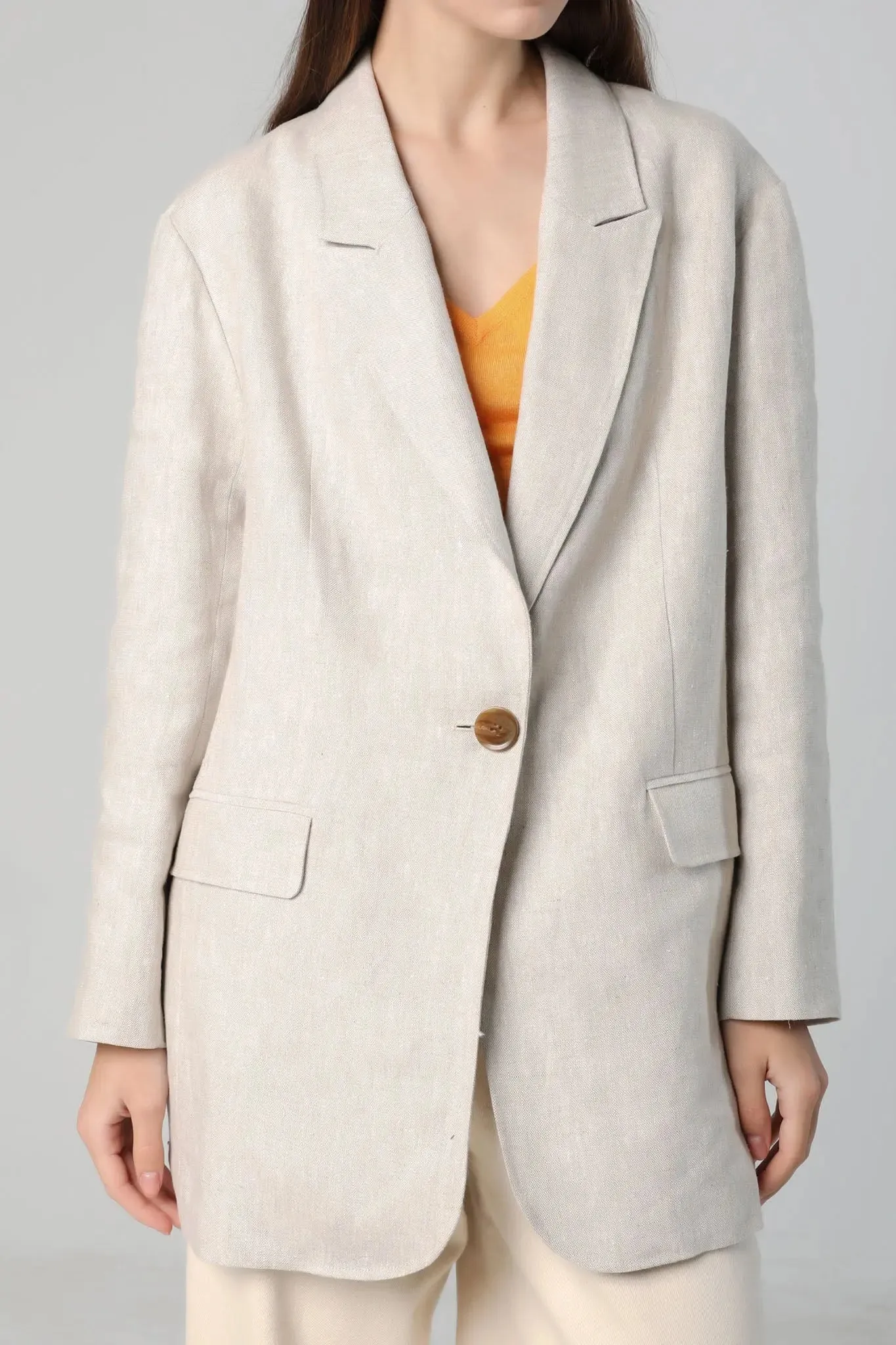 Women's Oversized Linen Blazer