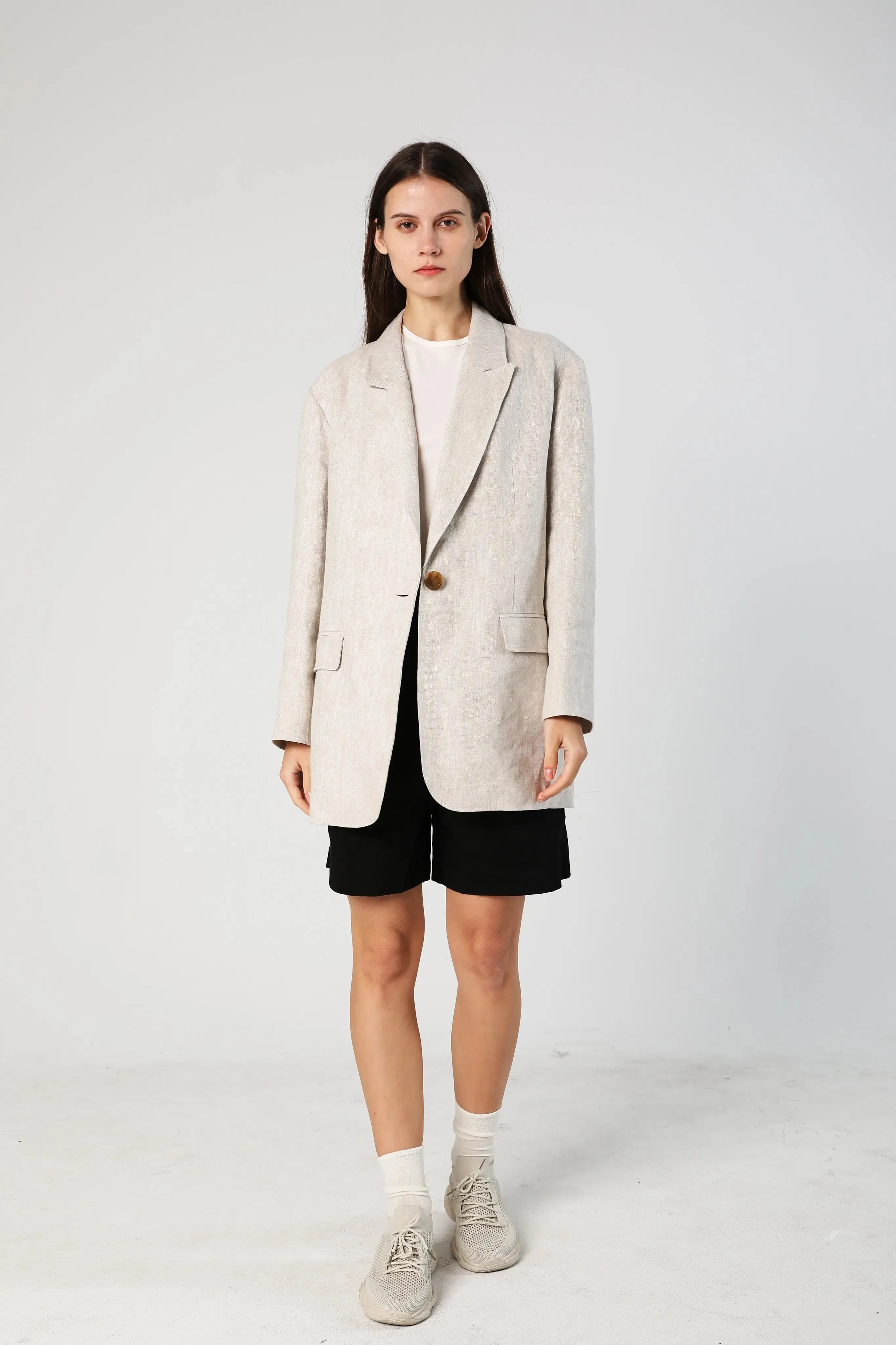 Women's Oversized Linen Blazer