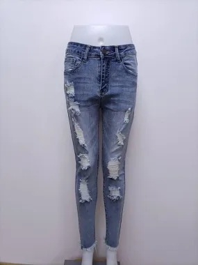 Women's Ripped Jeans Pants Cute Distressed Jeans Stretch Skinny Jeans with Hole (3X-Large)