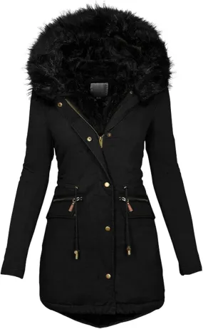 Womens Winter Coats Warm Thickened Sherpa Lined Jacket Hooded Outerwear Plus Size Puffer Parka Down Jackets Overcoat