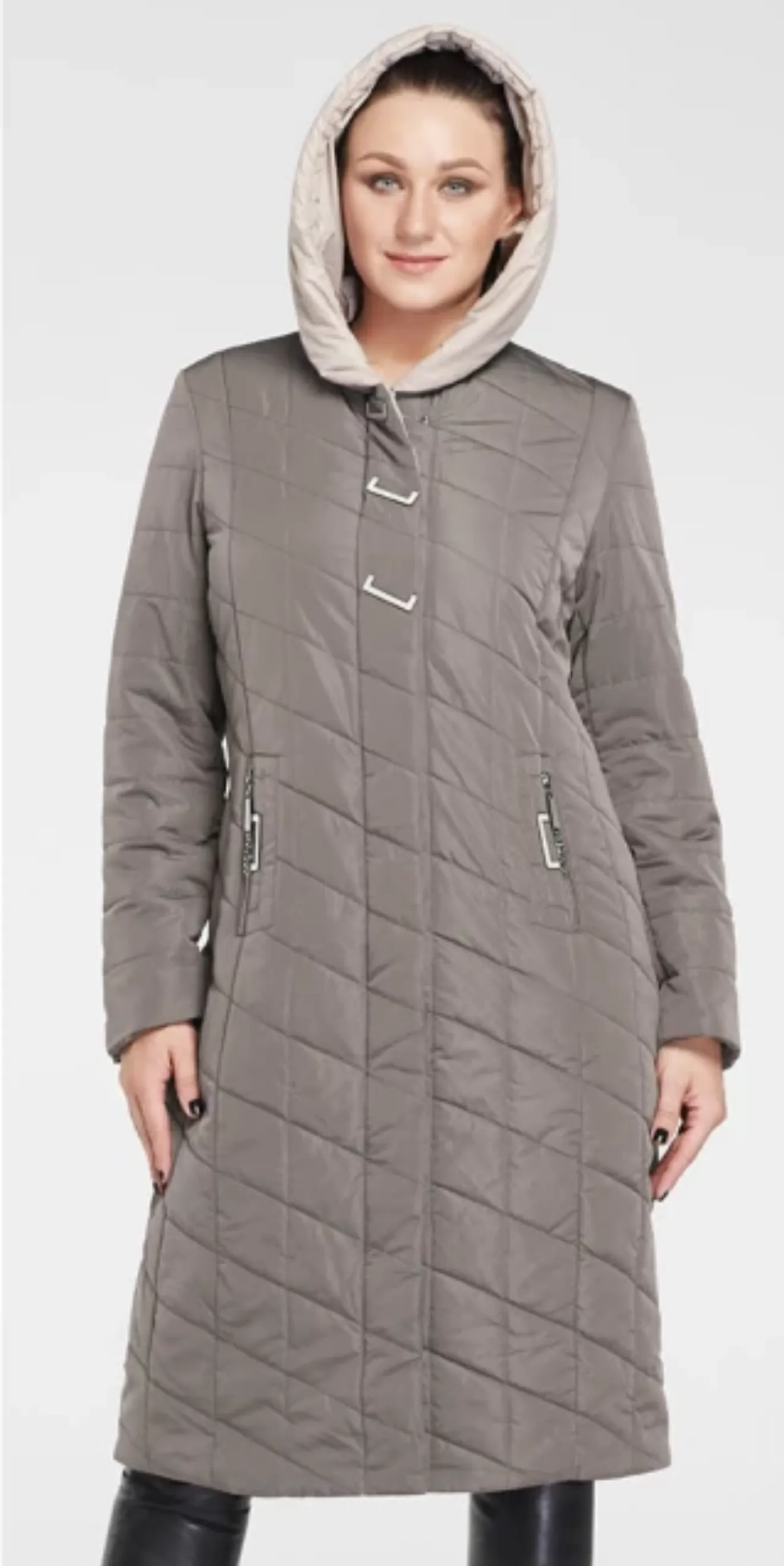 Women's Winter Cotton Solid Hooded Coat | Plus Size