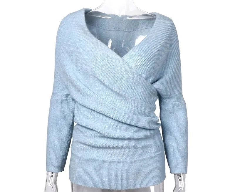 Women's Winter V-Neck Knitted Cashmere Pullover