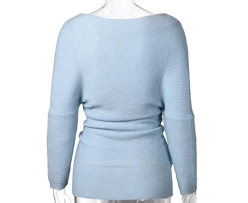 Women's Winter V-Neck Knitted Cashmere Pullover