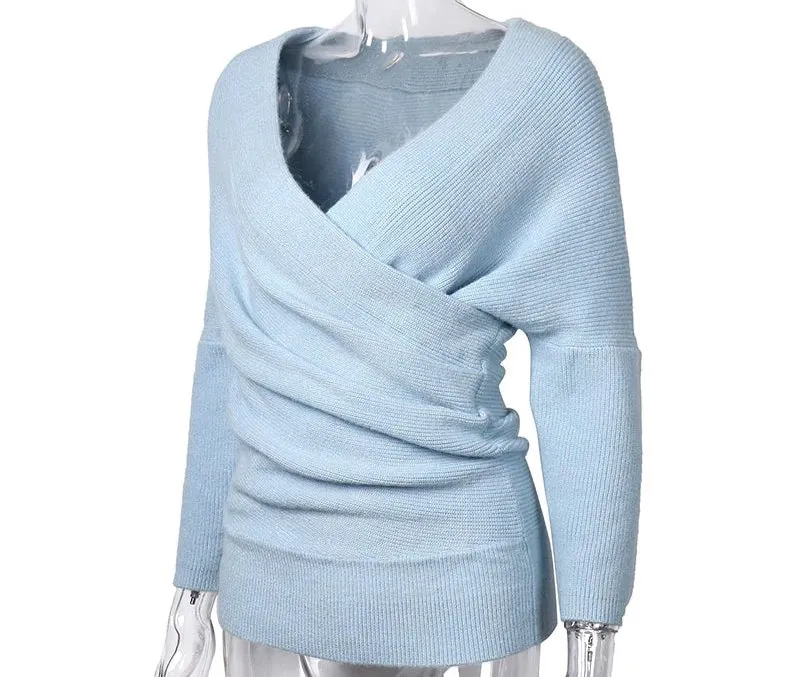 Women's Winter V-Neck Knitted Cashmere Pullover