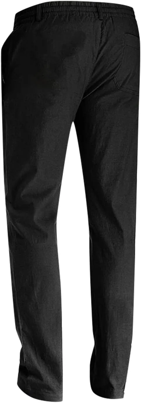 XIAXOGOOL Mens Dress Pants Classic Fit Elastic Waist Drawstring Office Work Pants Summer Lightweight Straight-Leg Pants