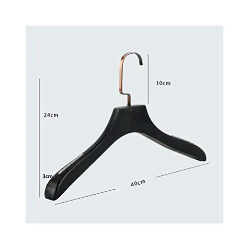 Xyijia Hanger 8 Pcs Fashion Sepia Black Wood Clothes Coats Hanger Wide Shoulder, Polished Make to Old Design Thick Antique Suits Hanger