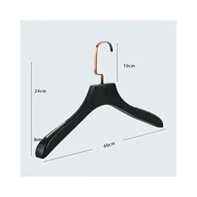 Xyijia Hanger 8 Pcs Fashion Sepia Black Wood Clothes Coats Hanger Wide Shoulder, Polished Make to Old Design Thick Antique Suits Hanger